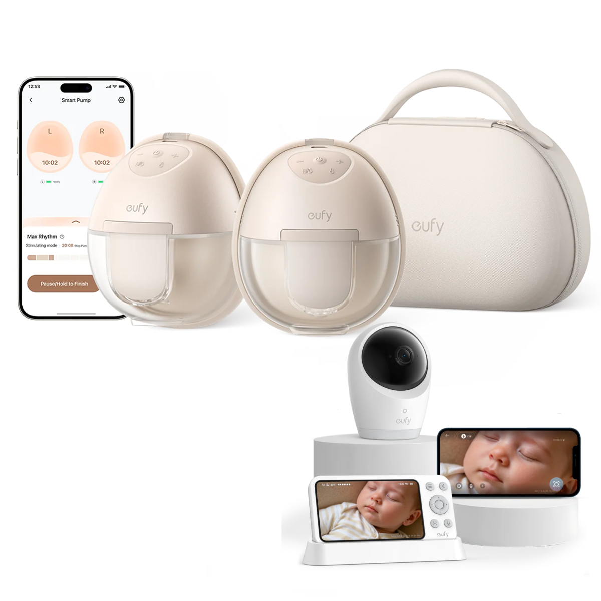 eufy Wearable Breast Pump S1 Pro + Baby Monitor E21