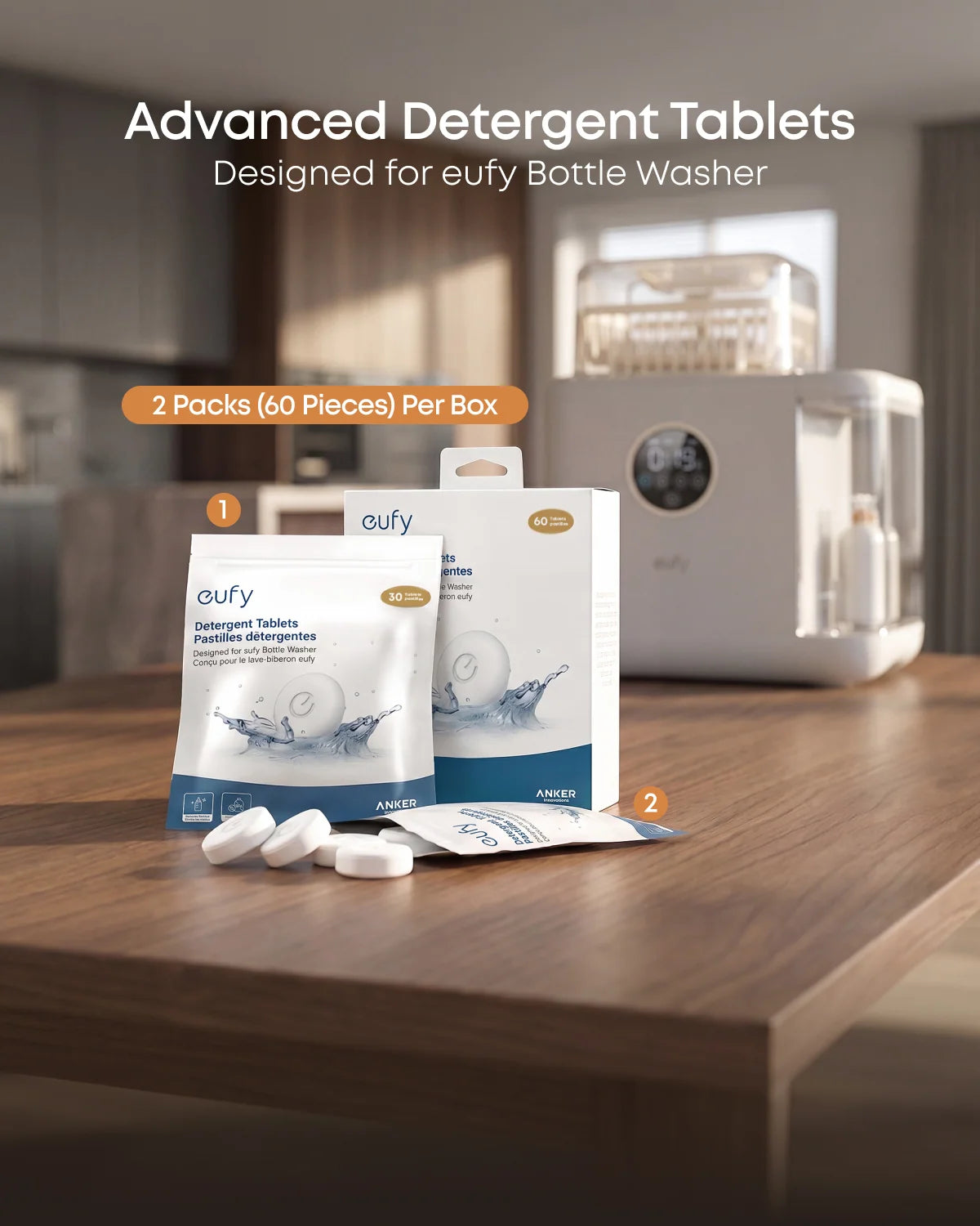 eufy Detergent Tablets for Baby Bottle Washer (60 Count)